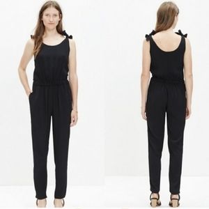 Madewell Summer Shoulder Tie Jumpsuit in Black